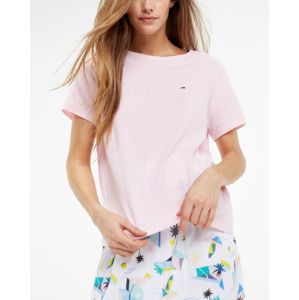 Tommy Hilfiger dámské růžové tričko Essential